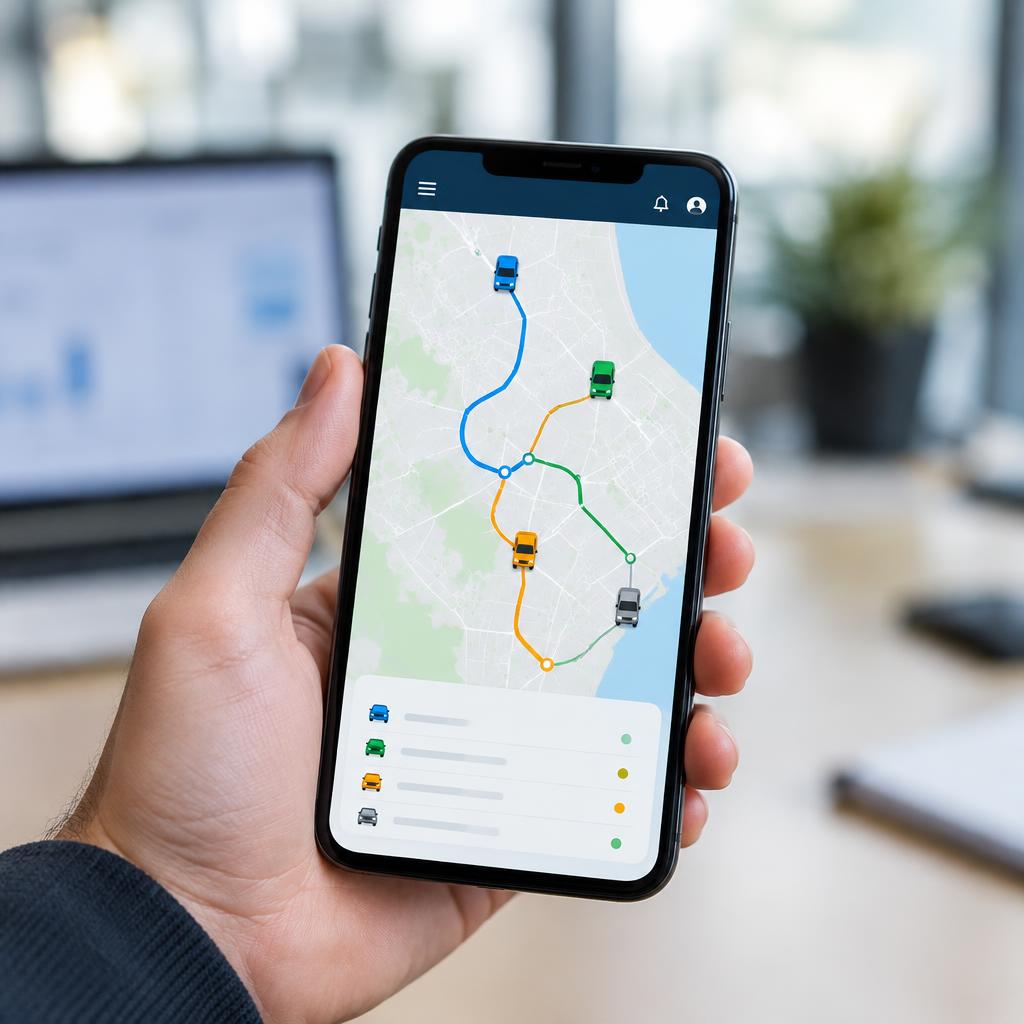 Smartphone con aplicación de monitoreo GPS
